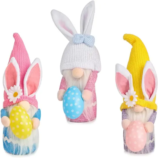 3 Pcs Easter Gnome Bunny, Easter Gnomes Plush, Easter Gnomes Decorations for Home, Spring Easter Gnomes Plush Doll Easter Bunny Gnomes Decor, Easter Bunny Gnomes Plush {1}
