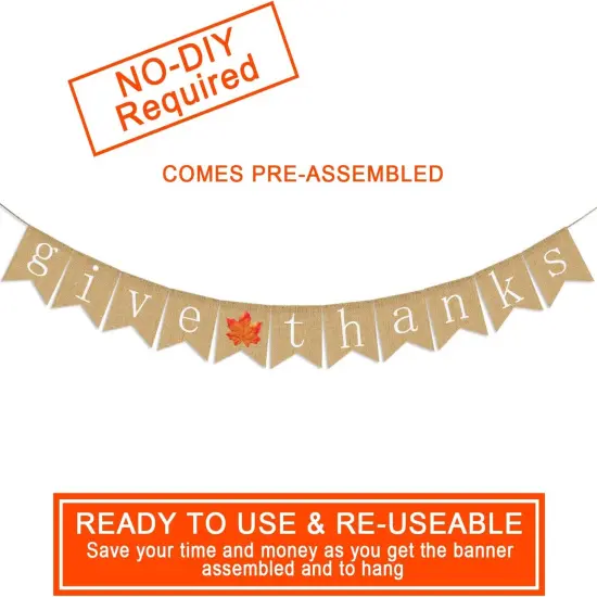Give Thanks Burlap Banner {2}