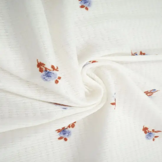 1 Yard Polyester Rayon Spandex 190 GSM Pointelle Ditsy Rib Print Fabric Soft 58/60" Width CHARCOAL {2}