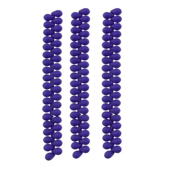 John Bead 114pcs 6x9mm Czech Glass White Alabaster Velvet Drop Bead Strands Blue {3}