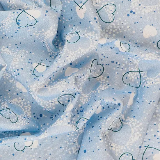 Mook Fabrics Hearts Adored Cotton Fabric [45 in. Wide] - By The Yard Blue {2}