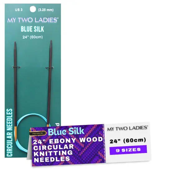Blue Silk | 24" Circular Knitting Needles | Ebony | 9 Sizes {2}