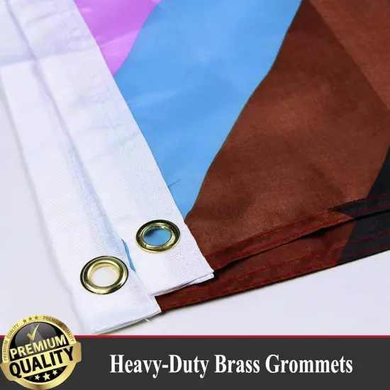 Progress Pride Rainbow Flag 3x5 Outdoor All Inlcusive Progressive Pride 100D Bisexual LGBTQ Non Binary Lesbian Gay Transgender Prides Proculsexual Flags {4}