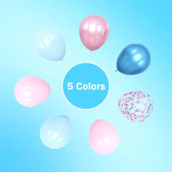 Pink and Blue Balloons,12 Inch Metallic Blue and Pink Balloons,57Pcs Gender Reveal Balloon for Baby Shower,Birthday,Weddind,Princess Theme Party Decorations {3}
