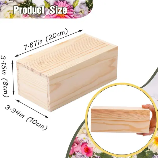 3 Pieces 7.87 x 3.94 x 3.15 Inch Unfinished Wood Box {2}