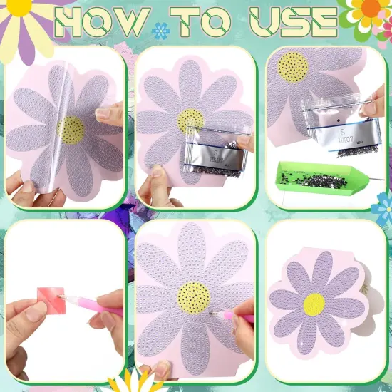 30 Pcs Mother's Day Flower Diamond Painting Greeting Card Kit {5}