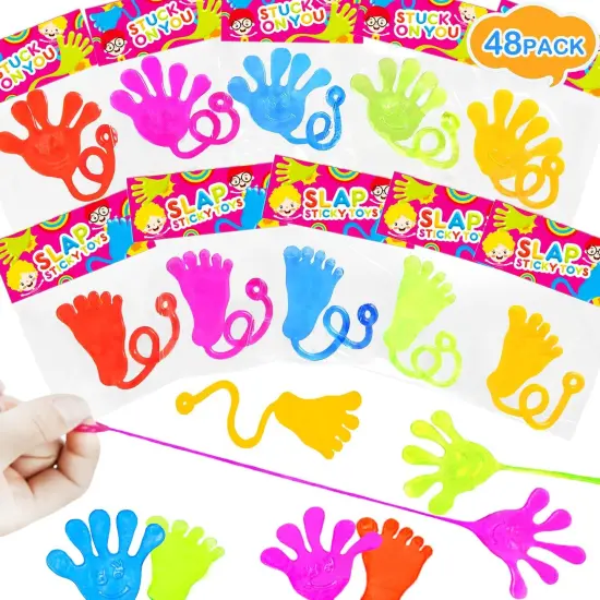 Party Favors Goodie Bag Stuffer Fillers for Kids (48 PCS), Sticky Hands & Feet for Birthday Pinata, Classroom Students Non Candy Treats Prizes Supplies Toys Gifts for Toddlers Boys Girls {1}