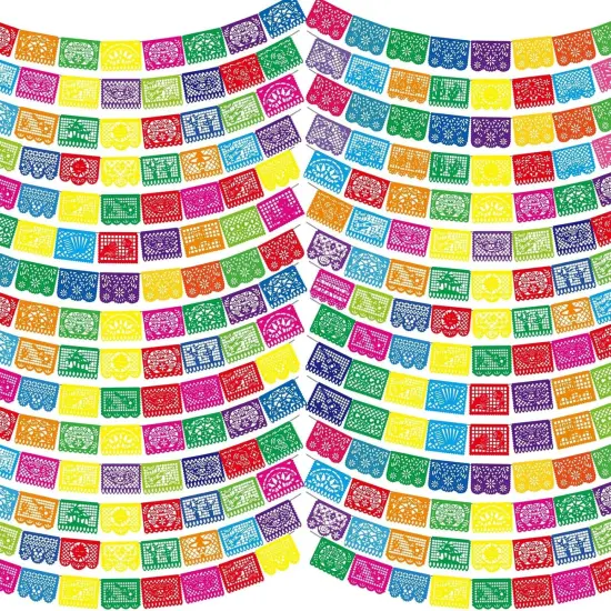 20 Pcs 15 Ft Mexican Party Banners for Fiesta Party Papel Picado Bulk Cinco de Mayo Decorations {1}