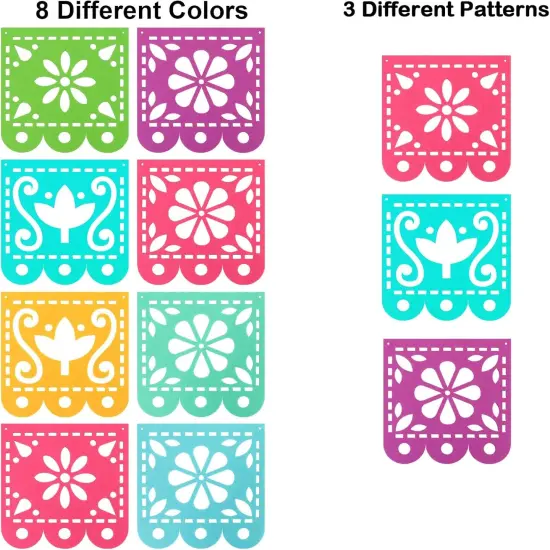 2 Mexican Fiesta Party Decorations Banners, Felt Cinco de Mayo Decorations Banner {3}