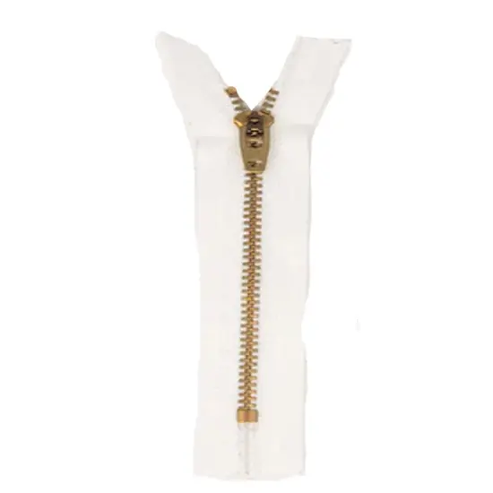 White Brass Jean Zipper 4.5MM Closed Bottom 4 to 9 Inch {3}
