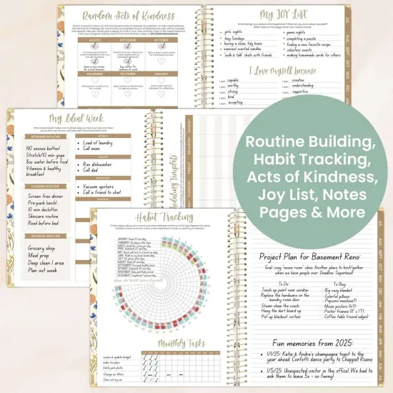 bloom daily planners 2025-26 Academic Planner, Hard Cover, 8.5" x 11", Whimsical Wildflowers {6}