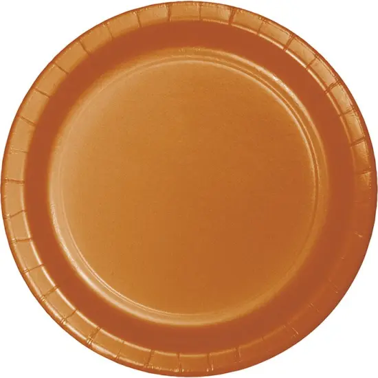 240 pc Bulk Pumpkin Spice Orange Sturdy Style 8.75 inch Dinner Plates {1}