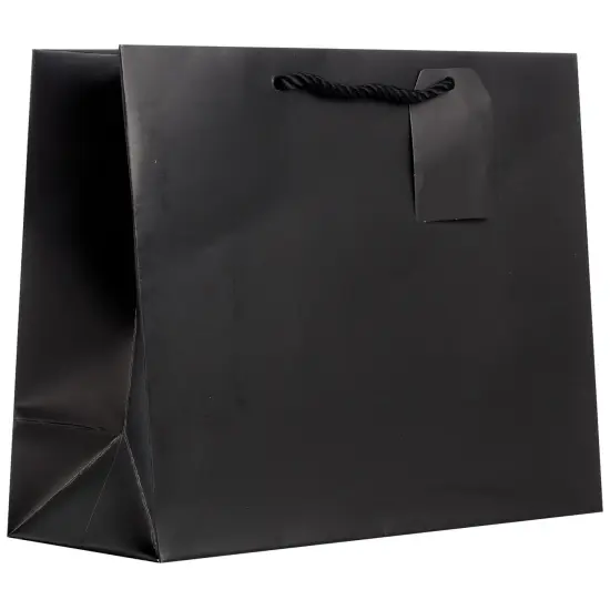 Pack/6: Matte Black Gift Bag {1}