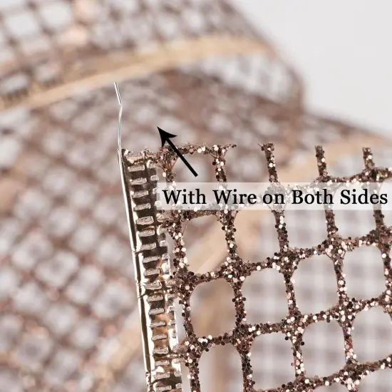 Brown Netting Ribbon Sparkling Glamour Netted Ribbon Brown Wired Ribbon by 10 Yards Roll Brown Wired Mesh Ribbon {2}