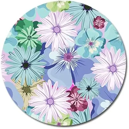 Set of 4 Colorful Beautiful Flowers Round Coaster {3}