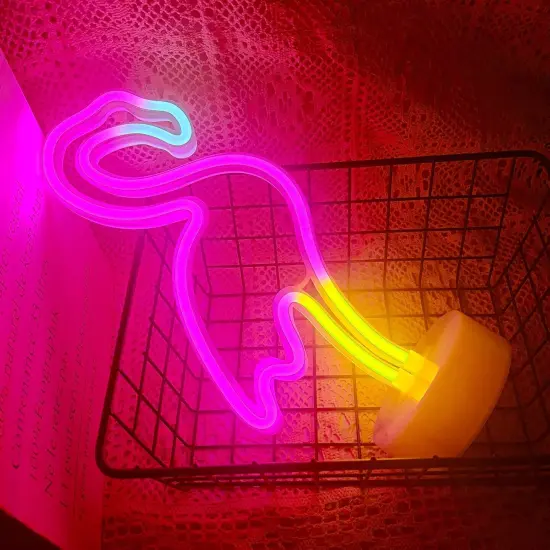 Summer Pink Flameon Tabletop Light Sign for Bedroom & Girls Room Decor - USB/Battery Operatingo LED Nion Night Light with Pedestal {5}