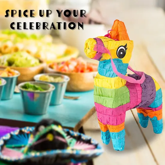 Set of 3 Mini Donkey Pinatas 4"x7" inches, Fiesta Party Decorations, Cinco de Mayo Pinata, Party Favors, Party Supplies and Centerpieces, Fiesta Decorations {2}