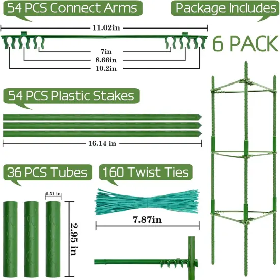 6 Pack Trellis for Pots for Garden {3}