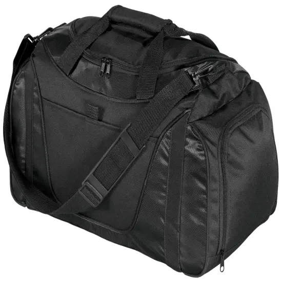 Port Authority&reg; Small Two Tone Duffel Black/Black {1}