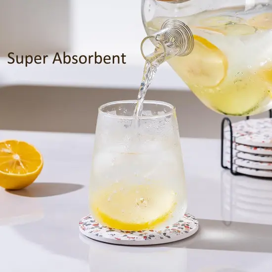 Set of 6 Coasters with Holder {2}