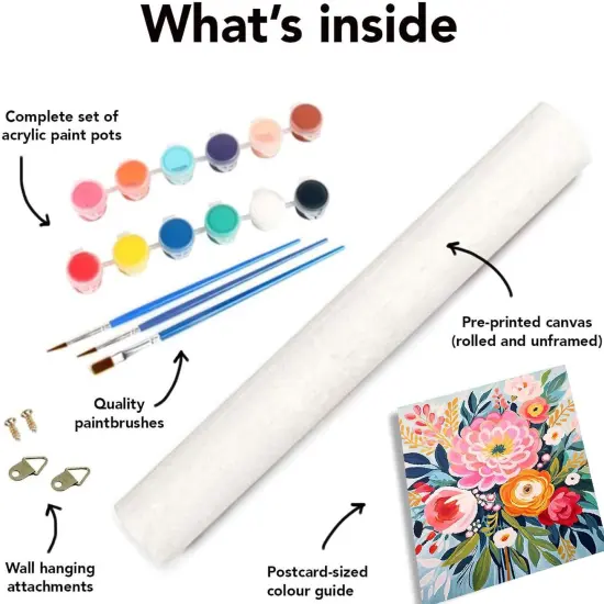 Flowers Paint by Numbers Kit for Adults - Flowers in Vase Paint by Number on Canvas Without Frame, DIY Acrylic Painting for Gift Home Wall Decor (16x20 Inch) {5}