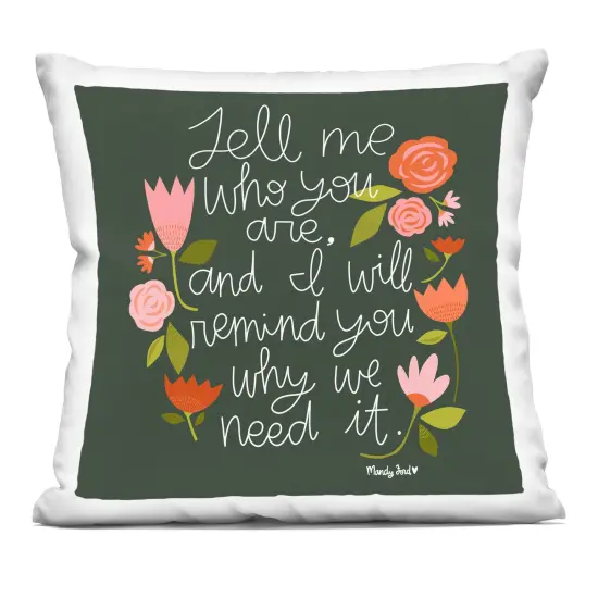 Stupell Industries Inspiring Quote with Florals Decorative Printed Pillow design by Mandy Ford Art + Illustration, 18 x 7 x 18 {1}