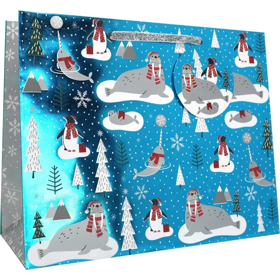 Pack/6: Walrus & Narwhal Gift Bag - 12-1/2 x 5 x 10" {1}