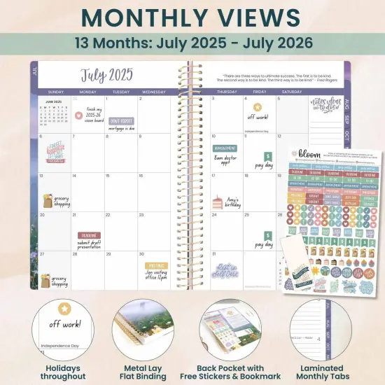 bloom daily planners 2025-26 Academic Planner, Soft Cover, 5.5" x 8.25", Mystical Mountains {5}