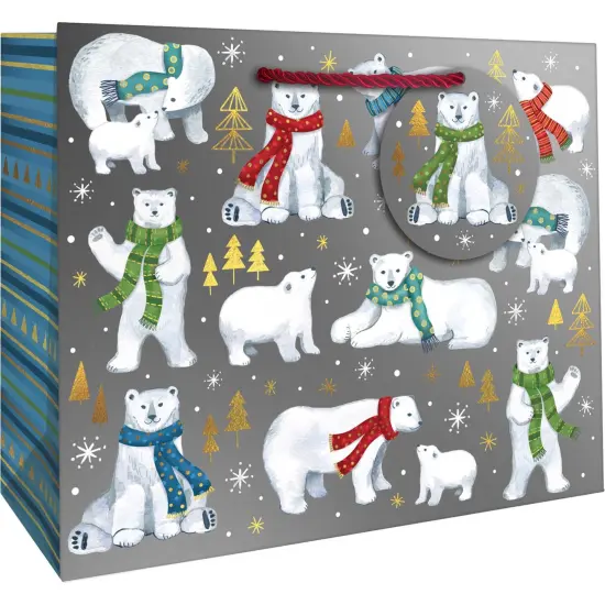 Pack/6: Winter Bear Gift Bag - 12-1/2 x 5 x 10" {1}