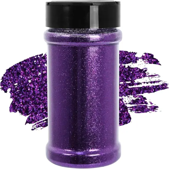 Ultra Fine Purple Glitter, 7.05 Oz (200g), Fine Glitter for Resin Crafts Nails Tumblers Slime Cosmetic and Festival Decoration - Purple Fine Glitter Bulk {1}
