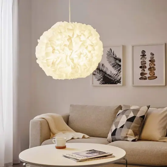 White Pendant Lamp Soft Glow Cloud 20" {1}
