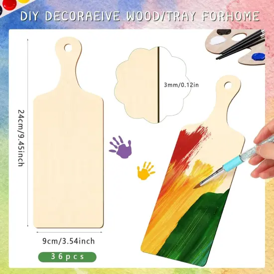 36 Pcs Wooden Mini Cutting Board with Handle {2}