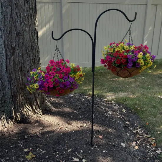 Summer Floral Arrangement &ndash; Artificial Faux Hanging Plants with Daisy Flowers and Eucalyptus Basket, UV Resistant for Outdoor Porch Decoration {5}