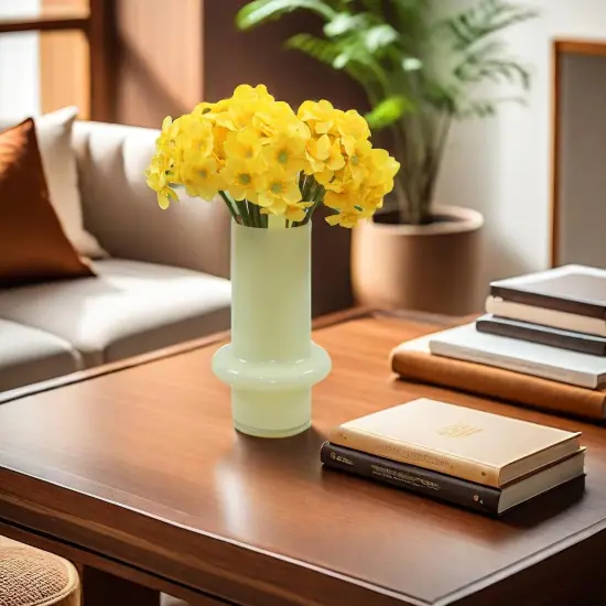 Summer Artificial Daffodil Silk Floral Arrangement &ndash; 2 Bundles, Yellow Decorative Home and Office Accent {2}