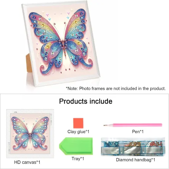 Diamond Art Painting Kit, DIY Colorful Butterfly 5D Special Shape Crystal Diamond Partial Diamond Art Painting Mosaic Making Craft, Suitable for Home Wall Decor Art Holiday Gift {2}