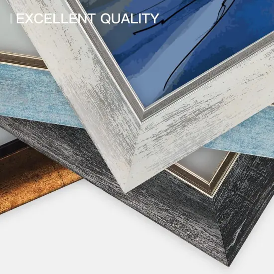 5x7 Picture Frames Set of 4 Rustic Retro Photo Frame with HD plastic cover for all Mount and Tabletop Display Family Friends Wedding Gift {5}