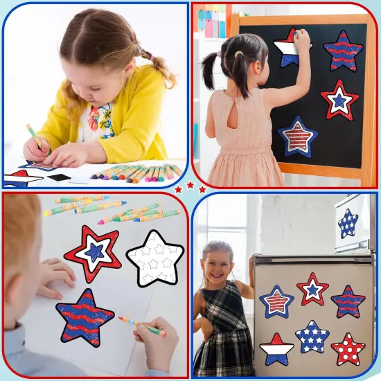 30 Pcs Star Patriotic Crafts Color Your Own {5}