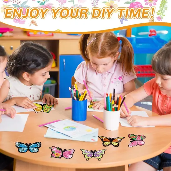 20 Pcs Butterfly Diamond Painting Magnets Kits Butterfly Diamond Art Stickers Refrigerator Painting Kits {4}