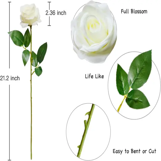 10pcs Fake Roses Artificial Silk Flowers Bouquet {3}