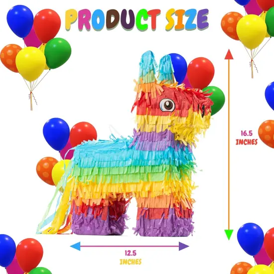 Donkey Pinyata Cinco de Mayo Small Pinata 16.5 inches Mexican Party Decoration for Birthdays, Fiestas and Kids Party Favors {2}