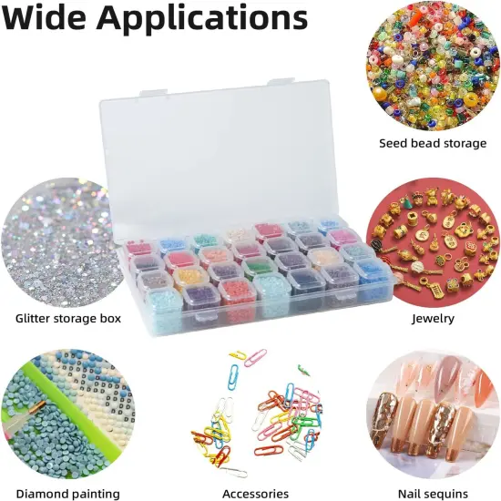 56PCS DIY Diamond Painting Tools and Accessories Kits Multiple Sizes Painting Pens for Adults to Make Diamond Art Craft Tweezers Glue Diamond Correction 28 Girds Storage Box {3}