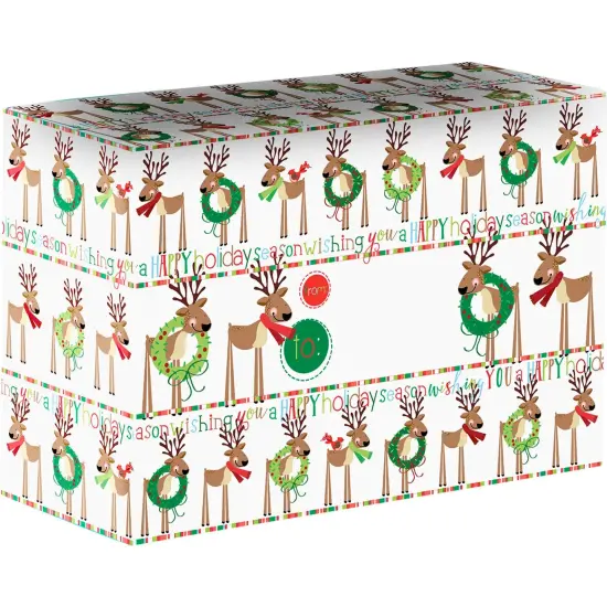 Pack/6: Cute Reindeer Theme Mailing Box - 9-1/2 x 4 x 6-1/2" {1}