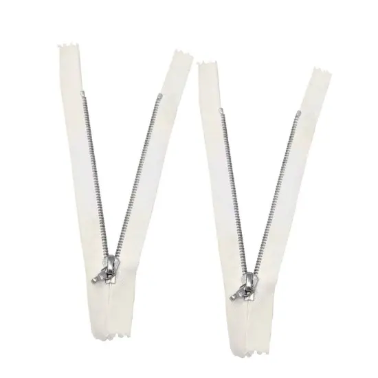 Zipper &ndash; White 4MM 4.5" Nickel Non-Separating, Closed for Pants, Shorts, Sleeves, and More {2}