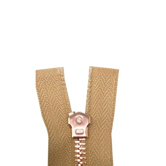 5MM Closed Bottom Zipper Beige Tape Rose Gold Teeth 7&ndash;20 Inche {5}