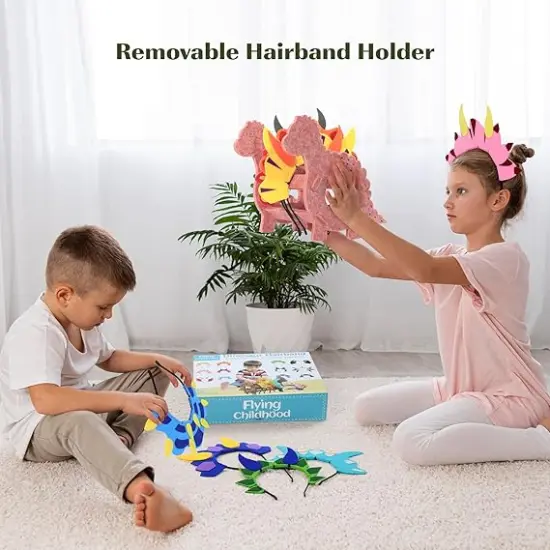 12 Pcs Dinosaur Headbands with Hairband Holder Party Hats for Kids Dinosaur Party Favors Dinosaur Birthday Decorations Dinosaur Themed Activities Halloween Cosplay {3}