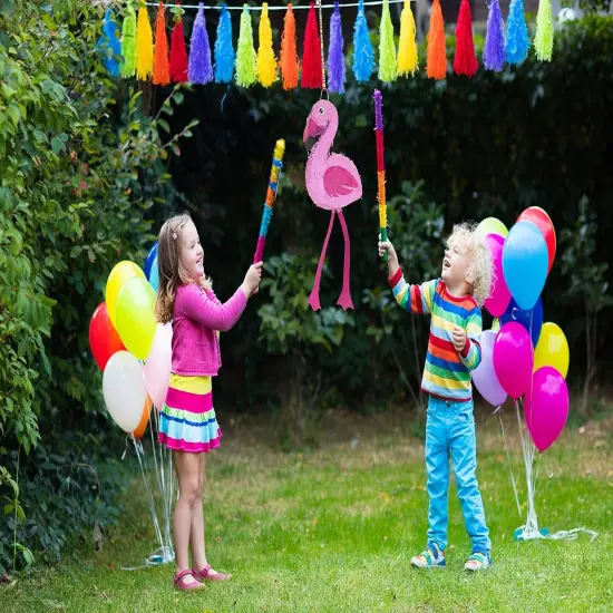 16-Inch Pink Flamingo Pinata for Kids Birthday Party, Tropical Hawaiian flamingo Party Decor. Fiestas Decorations Party Favors (16 x 13 x 4 In) {5}