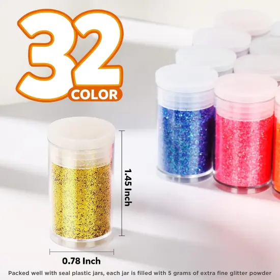 Set of 32 Colors Fine Glitter for Resin {2}