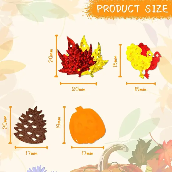 Autumn Fall Confetti Glitter Sequin Thanksgiving Maple Leaves Turkey Pumpkin Confetti Sprinkles Table Decorations for Home Fall Thanksgiving Party Supplies {2}