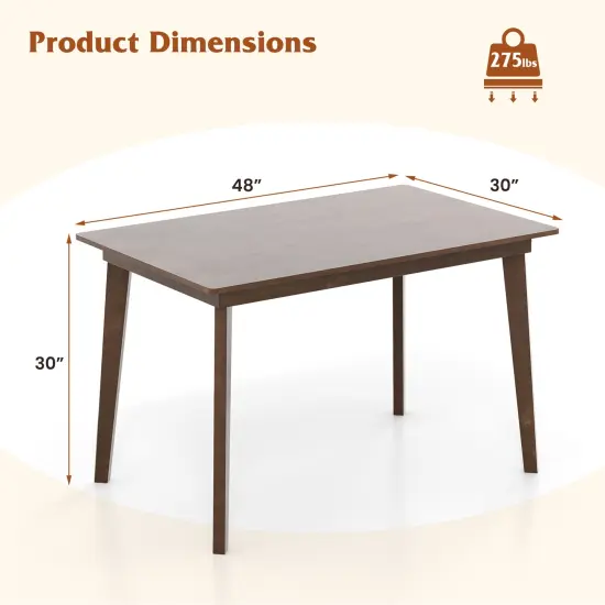 Brown Rubber Wood Dining Table with MDF Top, Sturdy, Spacious and Versatile {4}