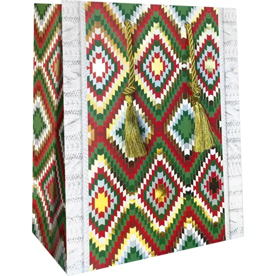 Pack/6: Boho Holiday Gift Bag - 8 x 4 x 10" {1}